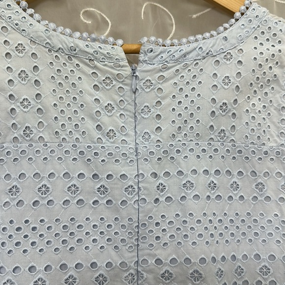 Loft ice blue eyelid lace shift dress women’s size 10. - Picture 4 of 11
